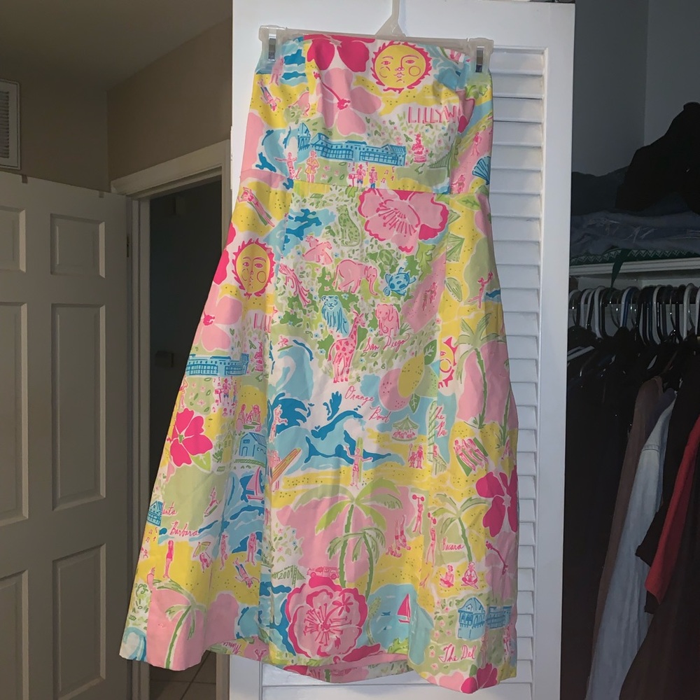 Lily Pulitzer White Tag LillyWood Strapless dress